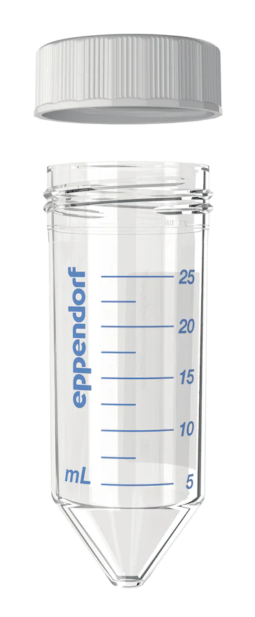 艾本德Eppendorf Conical Tubes 25 mL 帶螺旋蓋, 25 mL, 無菌、無熱原, 無RNase和DNase, 無DNA, 無色, 200 個 (8 包 × 25 個)